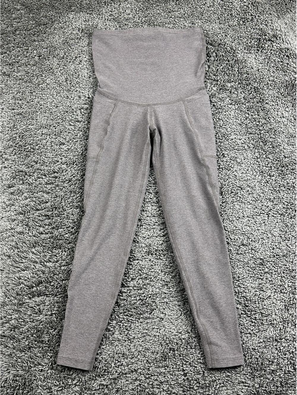 Beyond The Bump By Beyond Yoga Maternity Leggings Gray Spacedye Pockets Sz XS